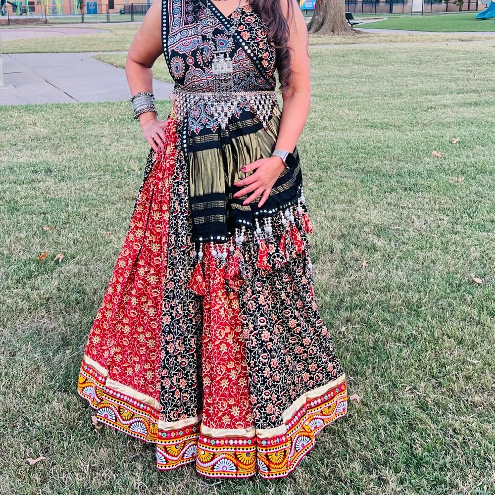 Colorful Traditional Chaniya choli, Navratri, Garba outfit.